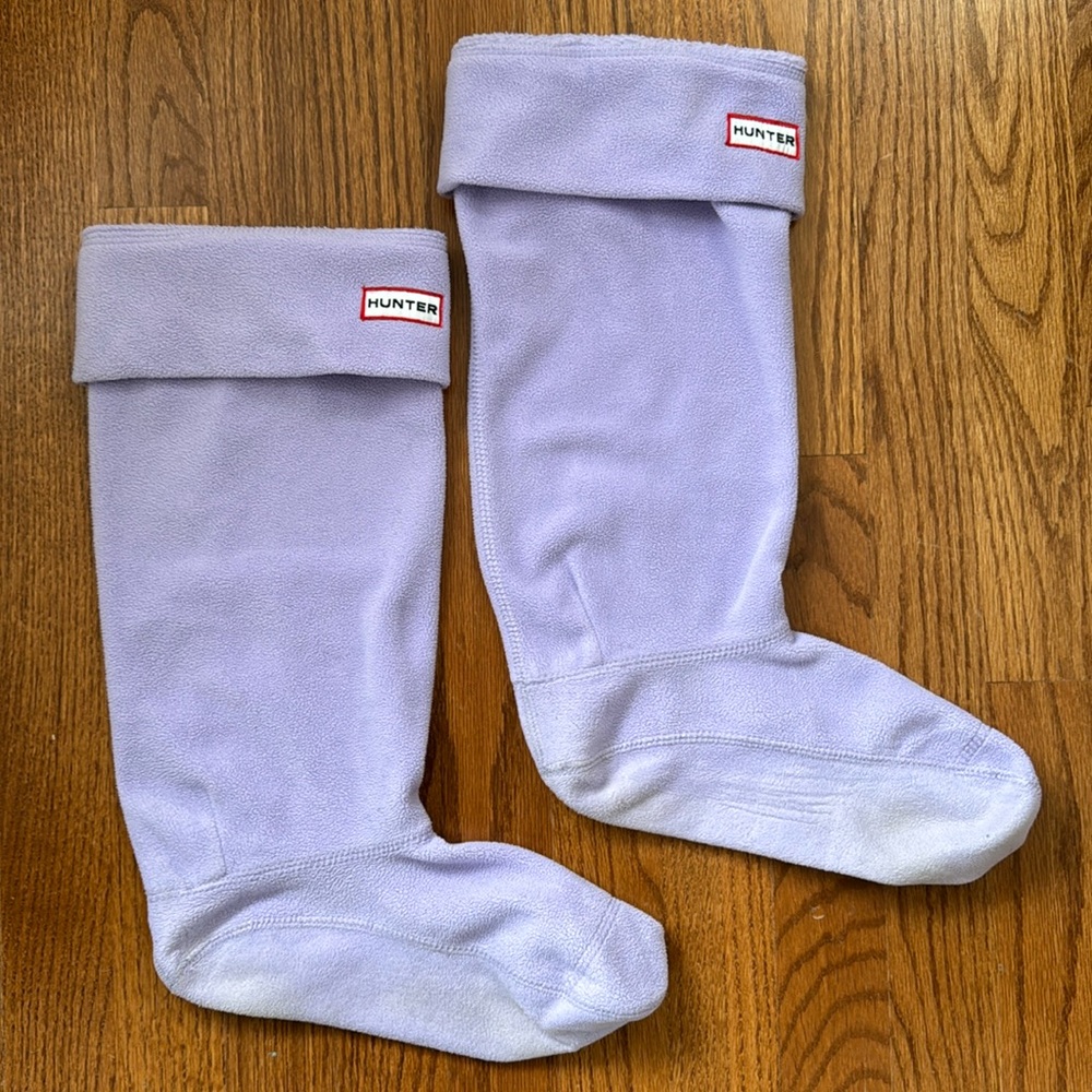 Hunter Lavender Fleece Boot Liners with Logo Patch